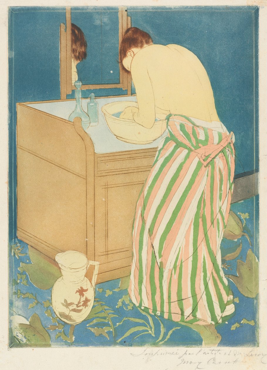 Kadın Yıkanması, 1890-1891. by Mary Cassatt