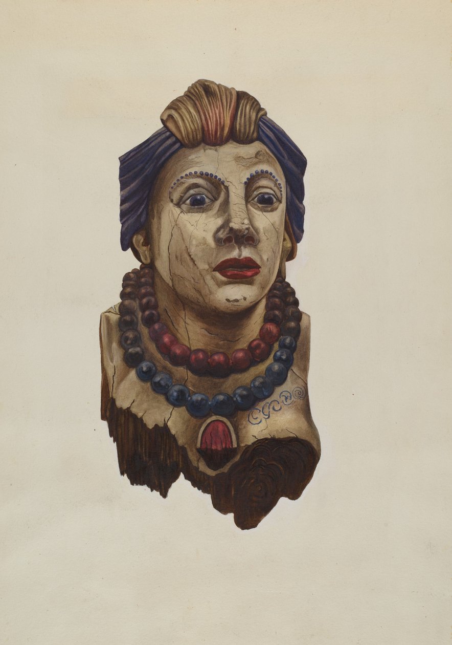 Hint Prensesi Figürbaşı, c. 1938. by Mary E Humes