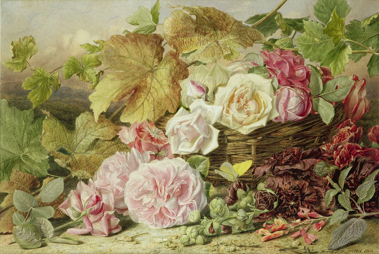 Şakayık, Gül ve Gülhatmi, 1862 by Mary Elizabeth Duffield
