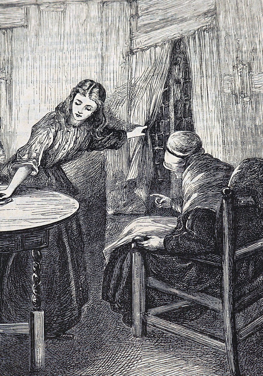 10 yıllık bir aradan sonra oğlunun gelişini bekleyen bir kız ve anne by Mary Ellen Edwards