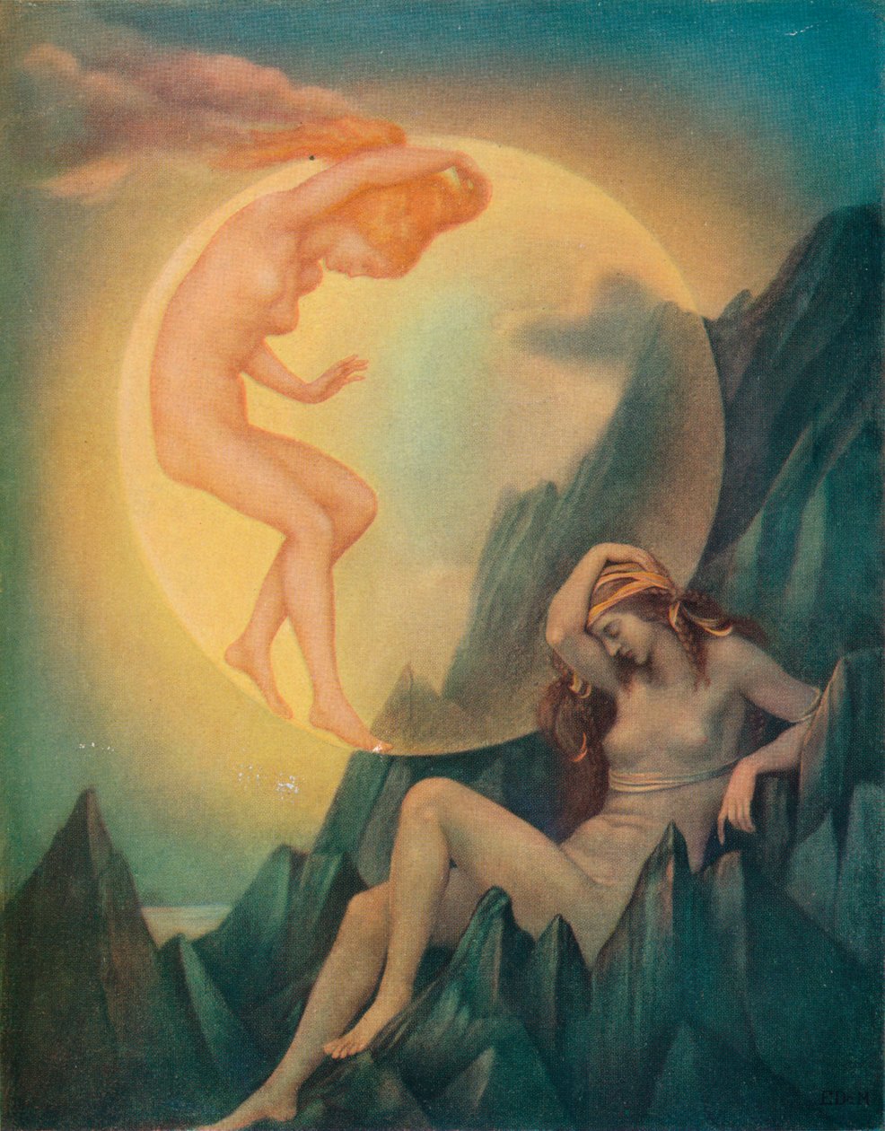Uyuyan Dünya ve Uyanan Ay, c1905 by Evelyn De Morgan