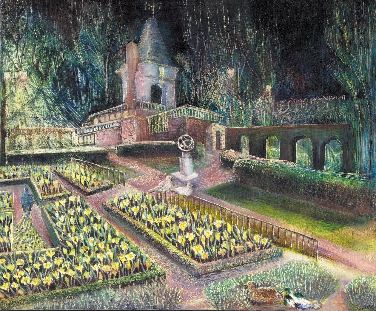 Çiçek Bahçesi, Hollanda parkı, 2002 (ozan üzerine yağlıboya) by Mary Kuper