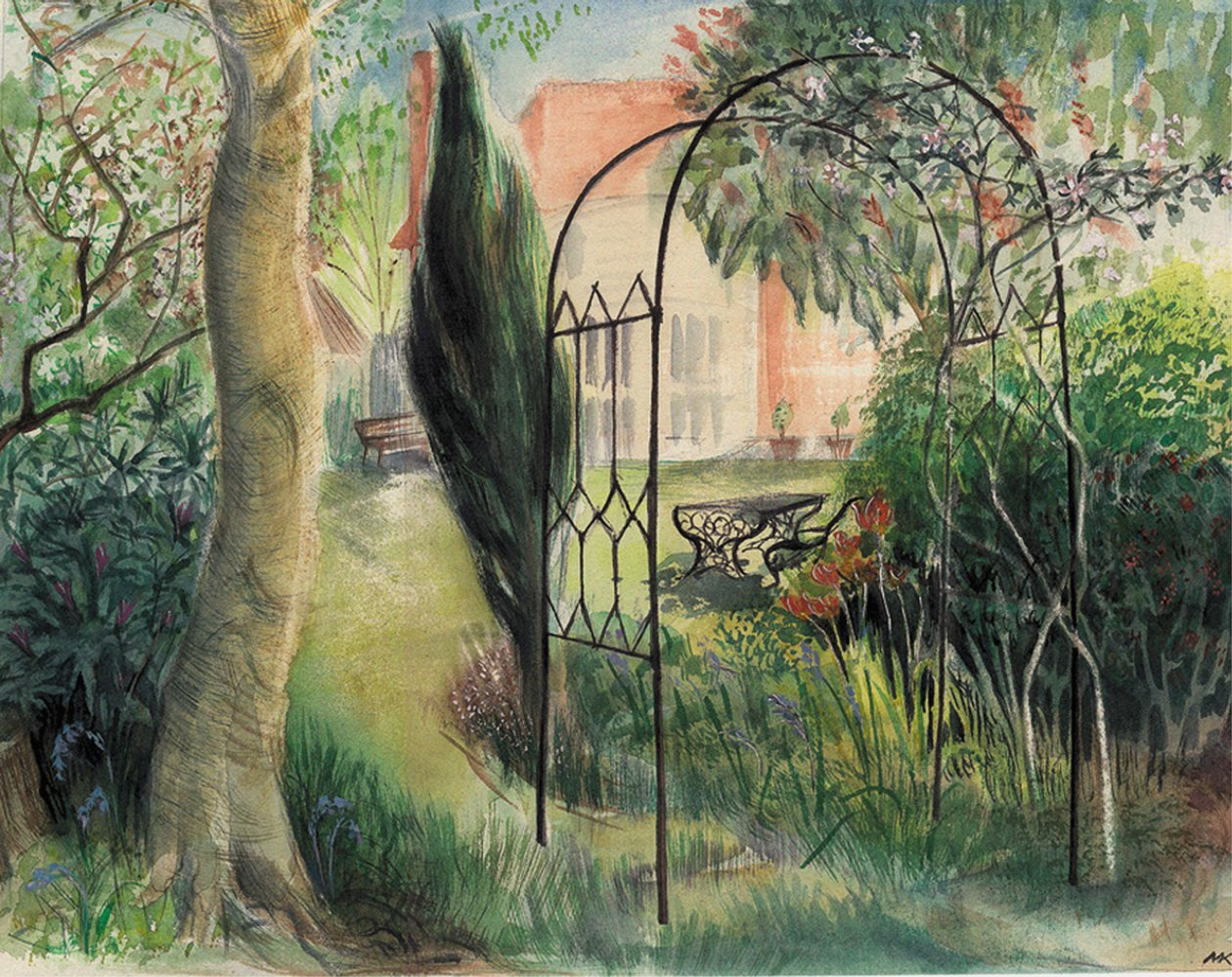 Bahçe, Harrow, 2003 (suluboya) by Mary Kuper