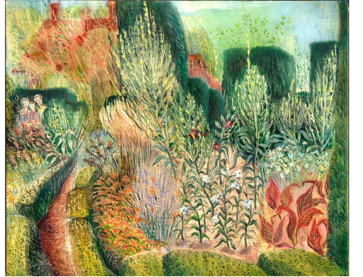 Great Dixter: Budama sanatı ve yollar, 2003 (gemide yağ) by Mary Kuper