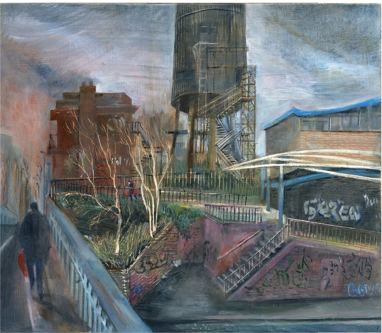 Ladbroke Grove karantinası: 1, kanal üzerinde, 2020 (gemide petrol) by Mary Kuper