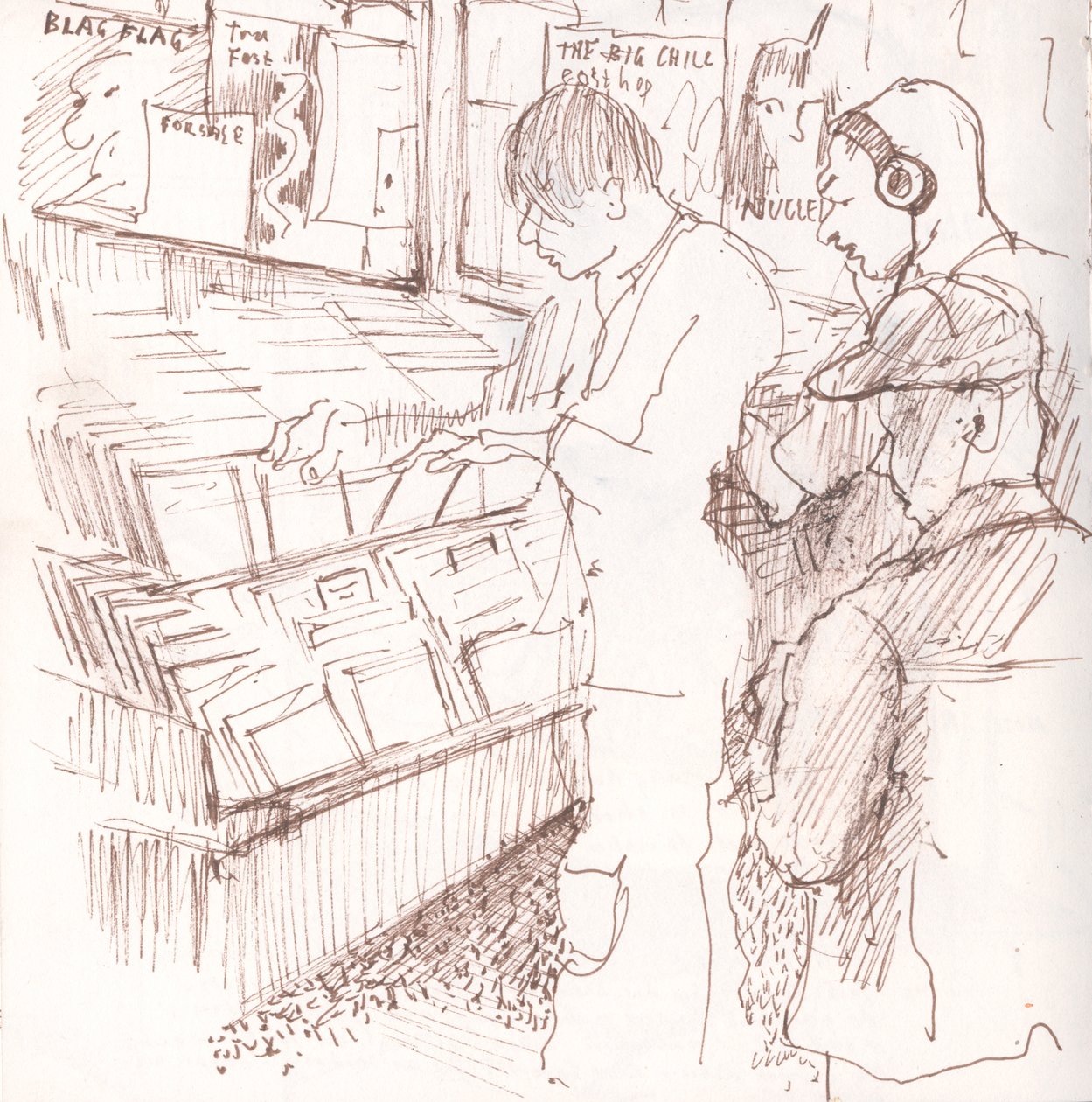 Kaba Ticaret, 2006 (kalem ve mürekkep) by Mary Kuper
