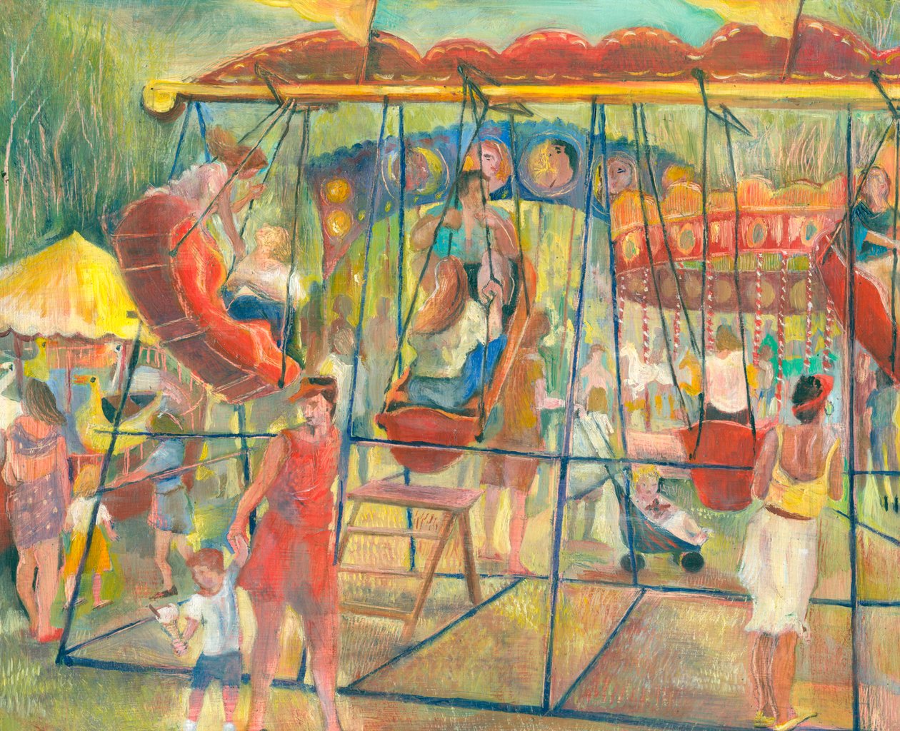 Salıncaklı tekneler, 2006 (gemide yağ) by Mary Kuper