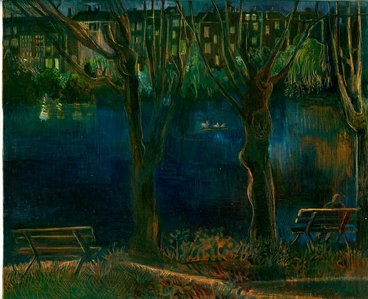 Gölet; South End Green, 2011 (gemide petrol) by Mary Kuper