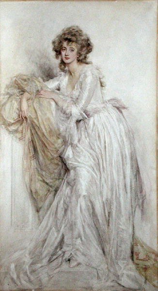 Edwardian Lady (kağıt üzerine suluboya) by Mary L. Gow
