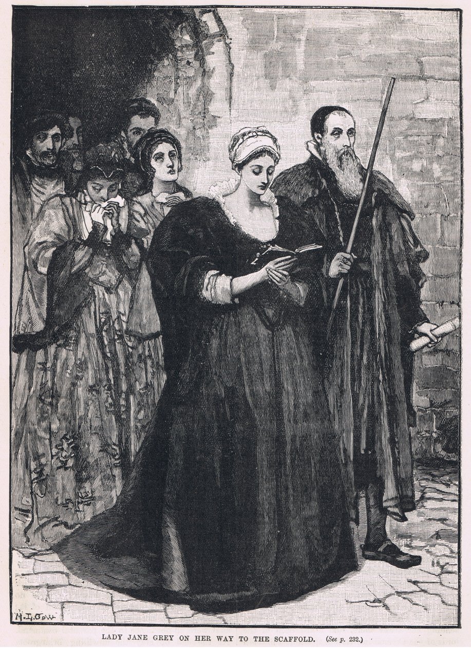 Leydi Jane Gray iskeleye giderken 1554 by Mary L. Gow