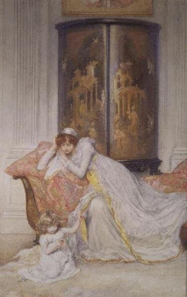 Anne ve Çocuk, 1890 dolayları by Mary L. Gow