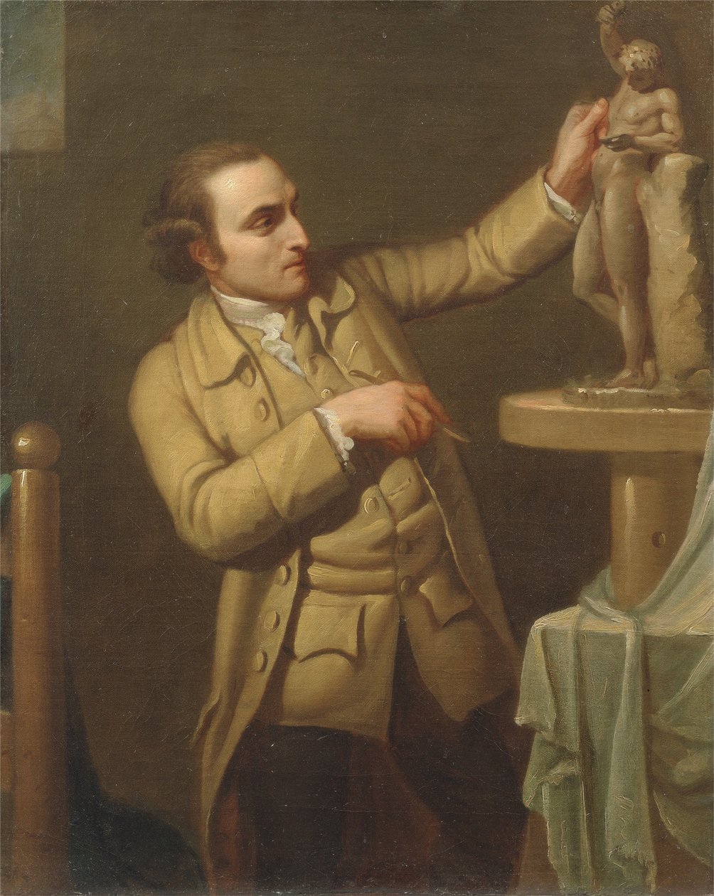 Joseph Nollekens (1737-1823) c.1770-71 (tuval üzerine yağlı boya) by Mary Moser