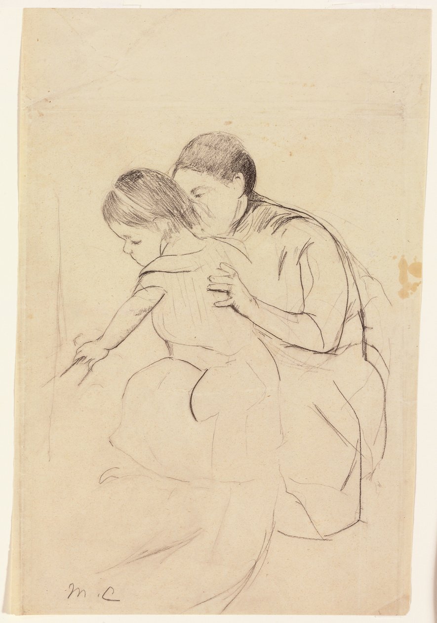 Sol Eliyle Küvete Dokunan Bebek, Hemşiresinin Tuttuğu, 1891 dolayları by Mary Cassatt