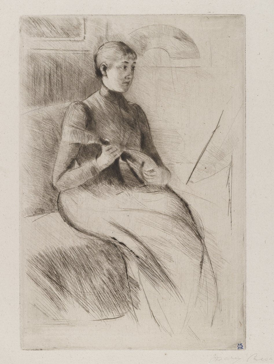 Mandolin Çalan by Mary Stevenson Cassatt