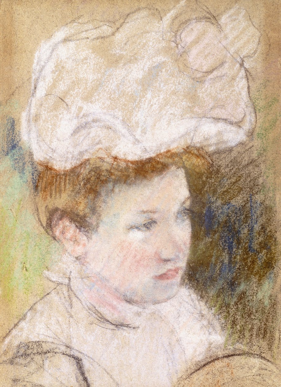 Pembe Kabarık Şapkalı Leontine, 1898 by Mary Cassatt