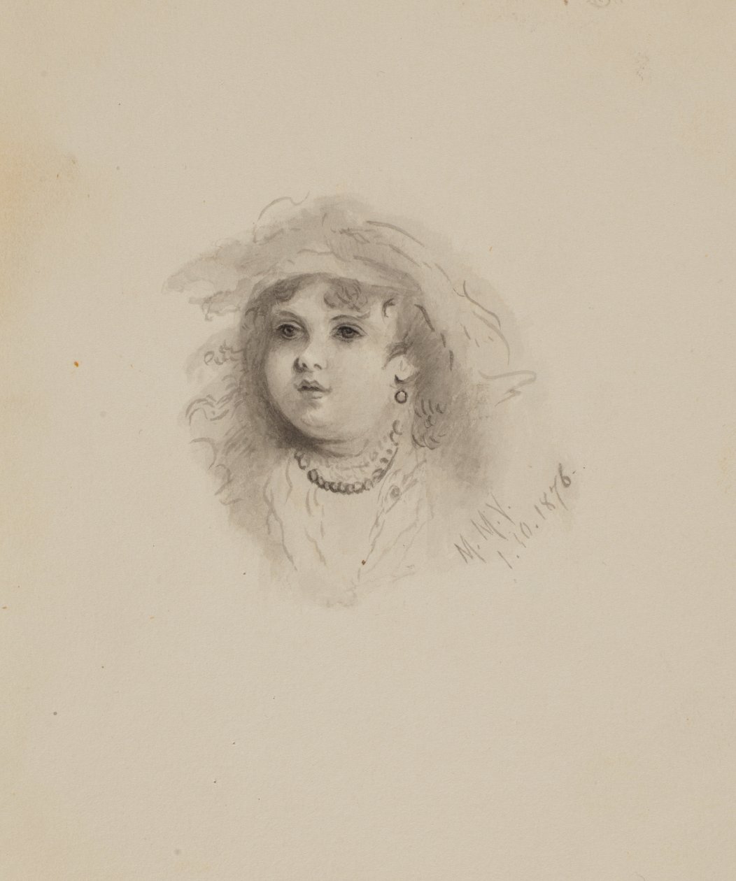 İsimsiz Bir Çocuğun Başı, 1876. by Mary Vaux Walcott