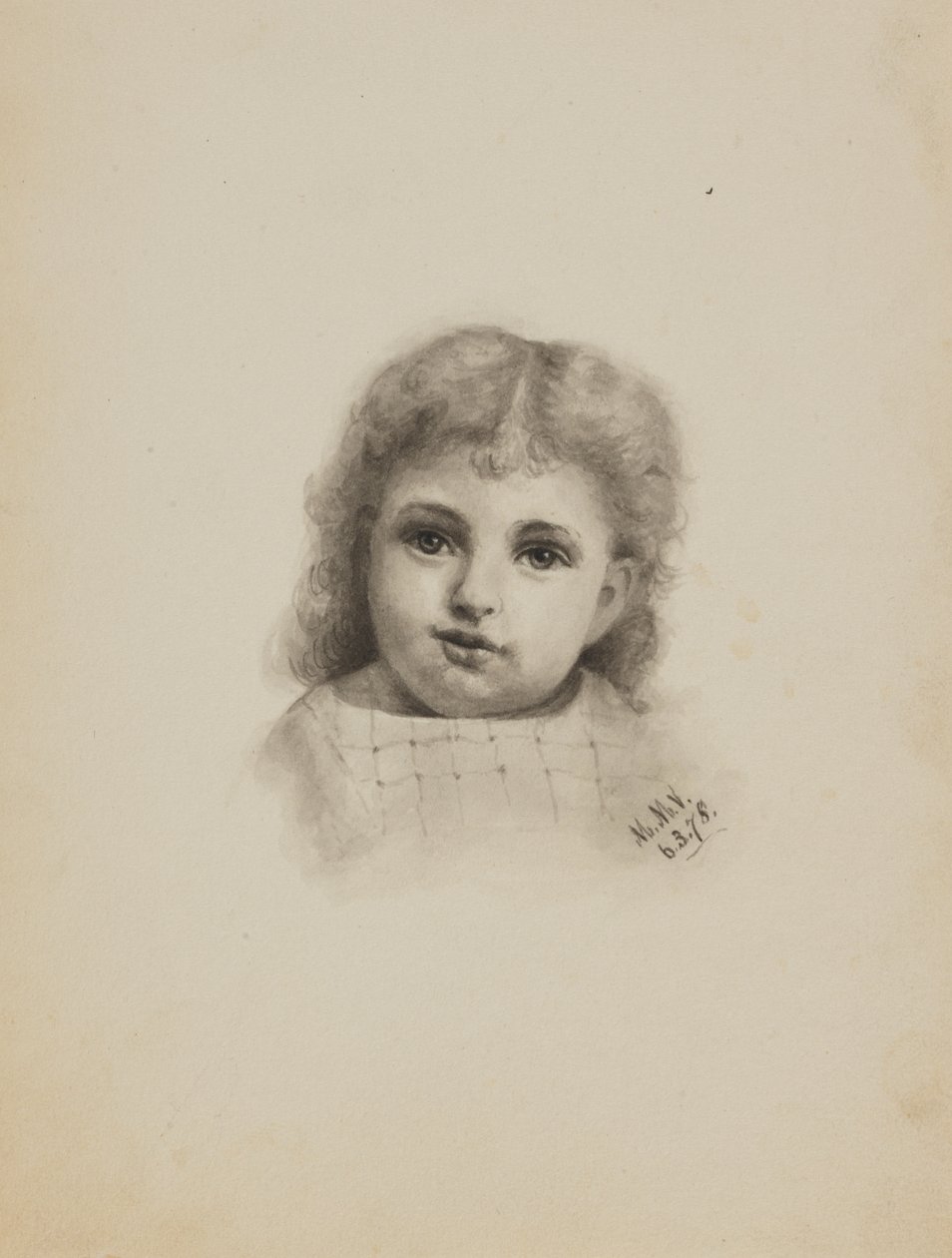 İsimsiz Bir Çocuğun Başı, 1878. by Mary Vaux Walcott