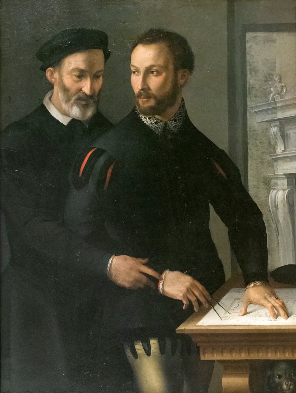 Çift erkek portre by Maso da San Friano