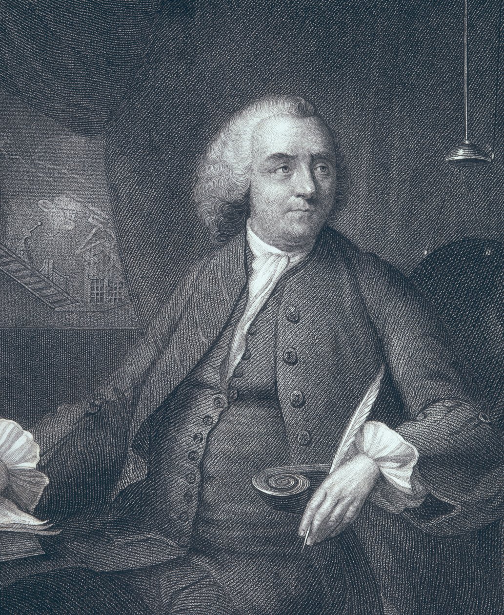 Edward Fisher (1722-85) tarafından oyulmuş Benjamin Franklin
