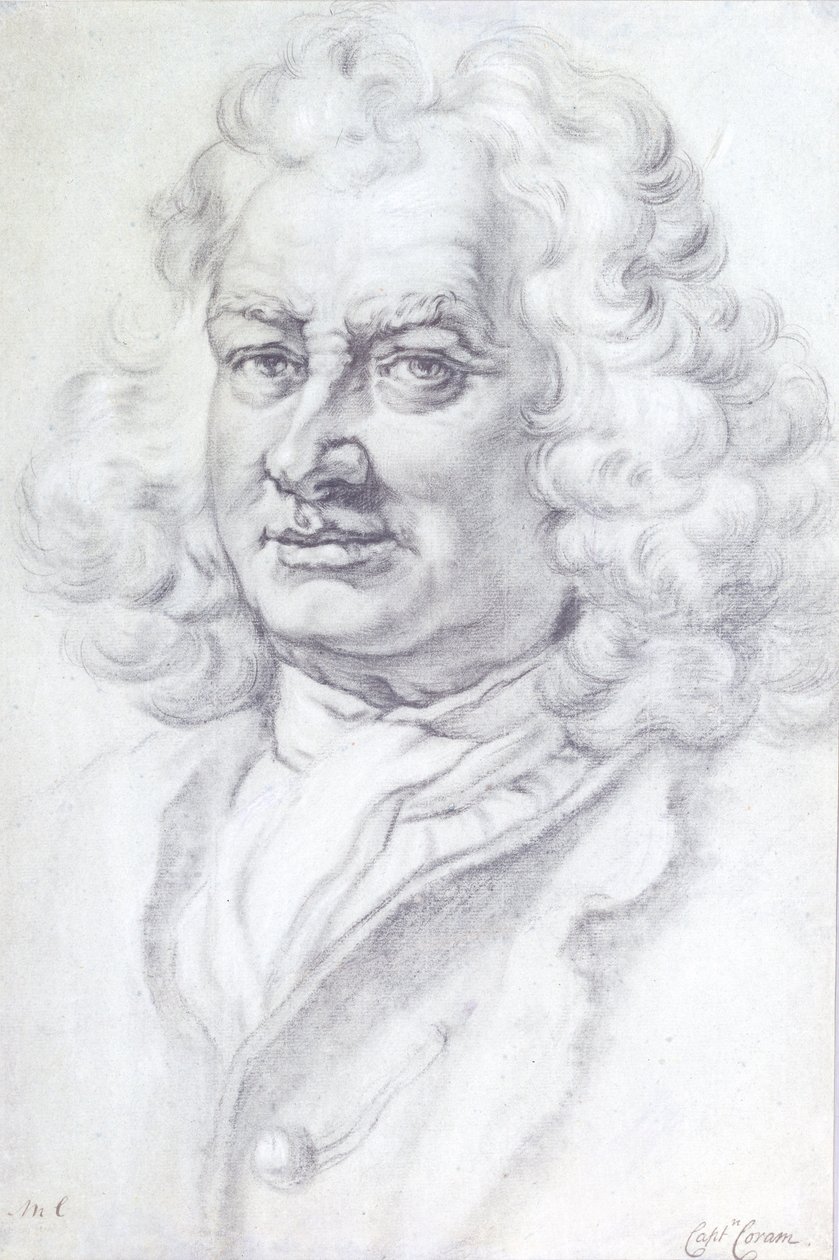 Kaptan Thomas Coram'ın portresi (c.1668-1751), 1768 (kalem) by Mason Chamberlin