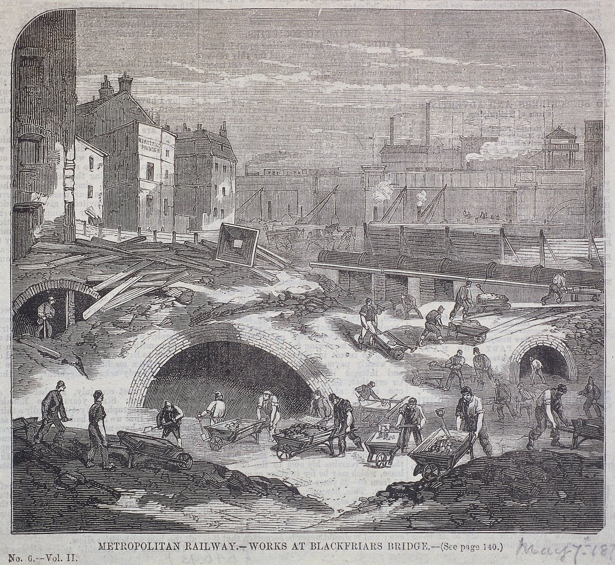 Blackfriars Köprüsü, Londra, 1863 by Mason Jackson