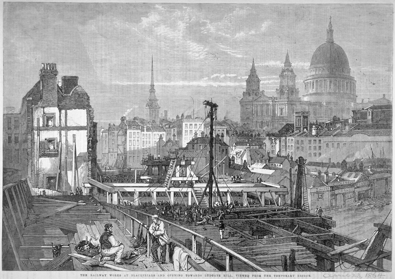 Blackfriars Köprüsü, Londra, 1864 by Mason Jackson