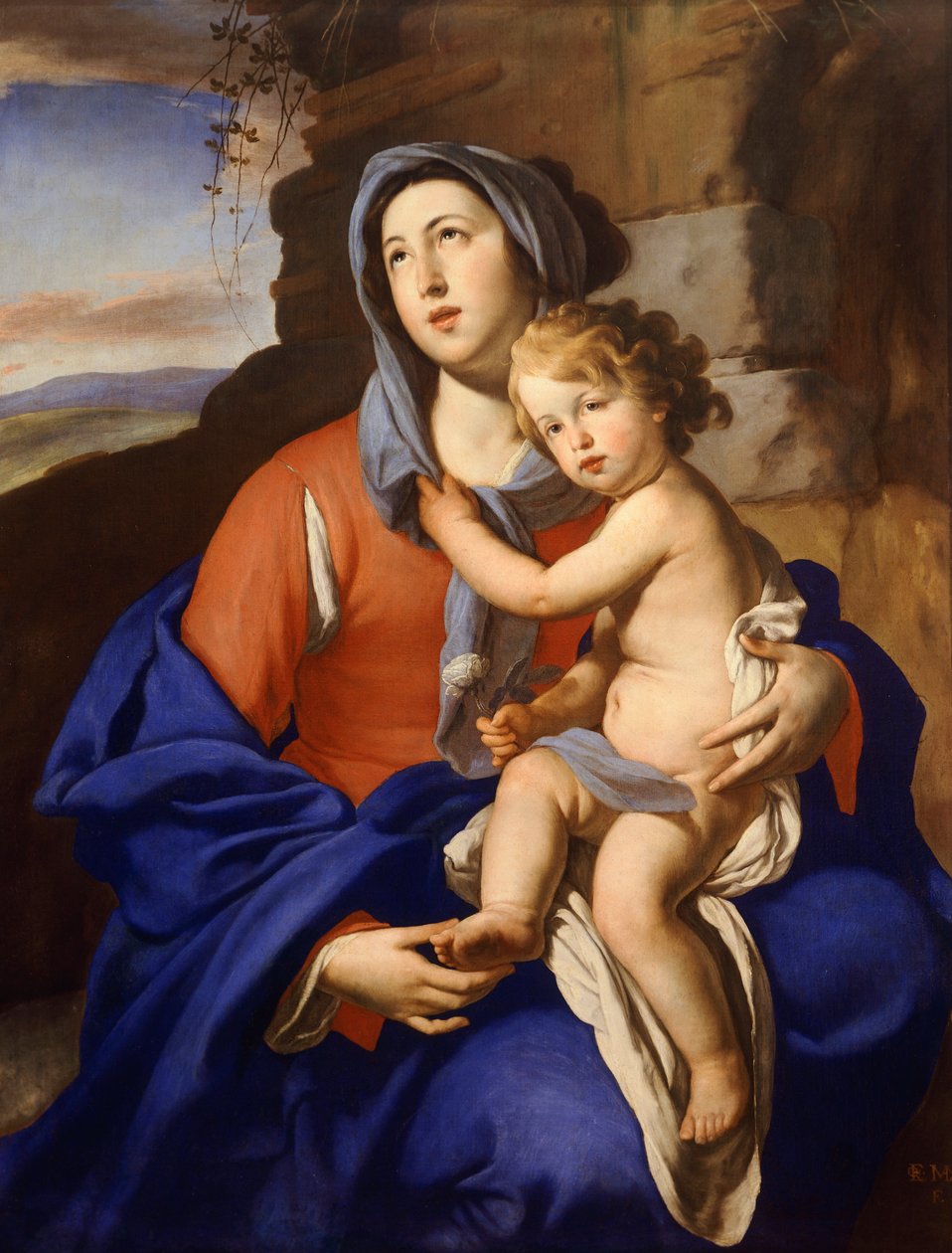 Madonna ve Çocuk, Massimo Stanzione (1585-1656) by Massimo Stanzione