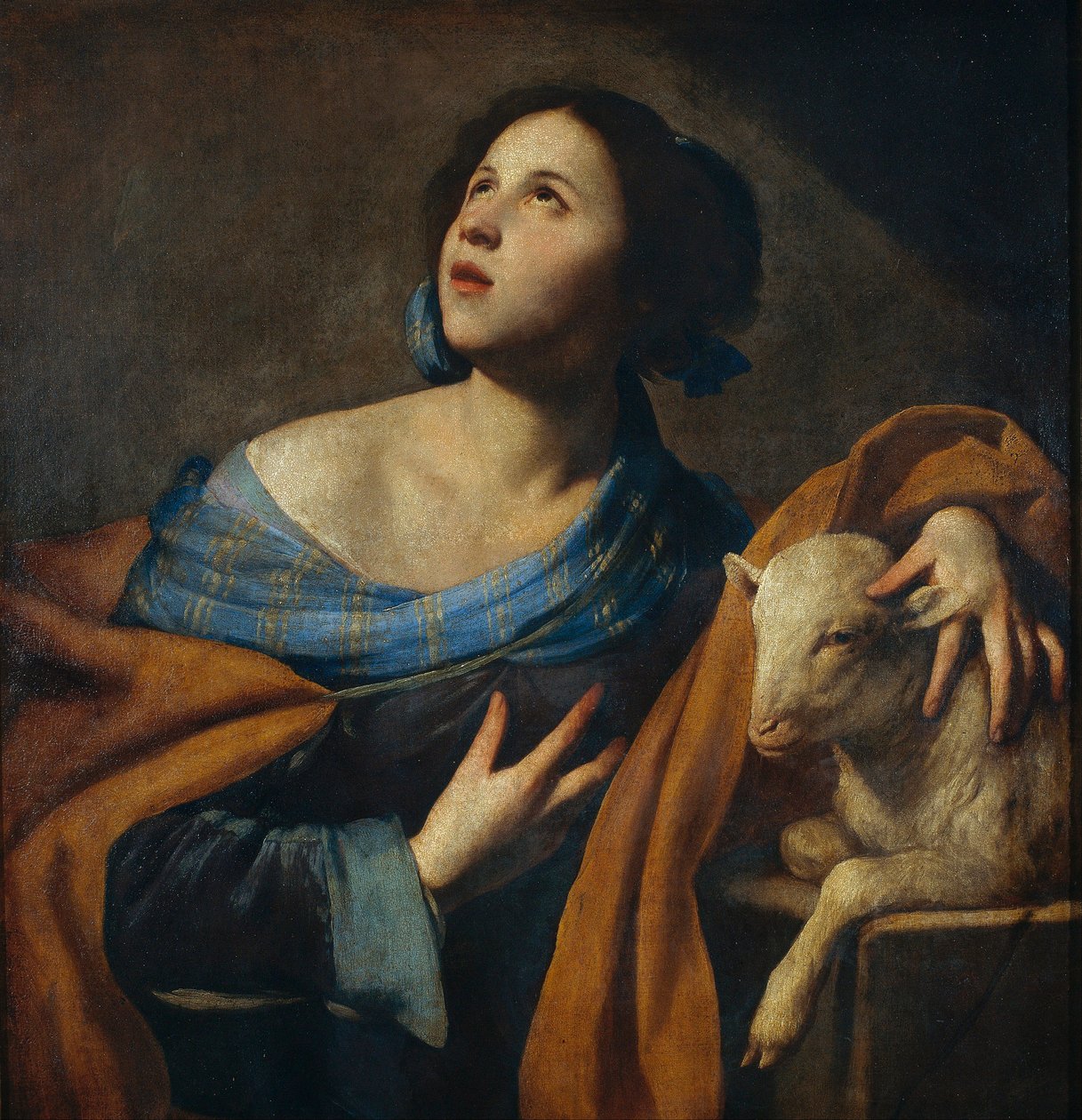 Sainte Agnes (Agnes de Rome, 290-303) - Boyama Massimo Stanzione (vers 1585-vers 1658) - 1635-1640 - Tuval üzerine yağlıboya - 83,5x75 - Museu Nacional d
