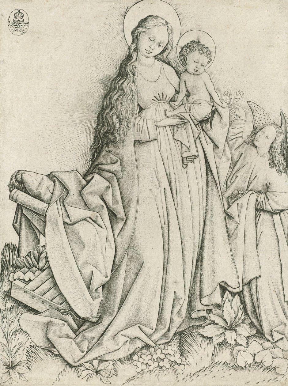 Gül Veren Melek ile Madonna by Master E.S.