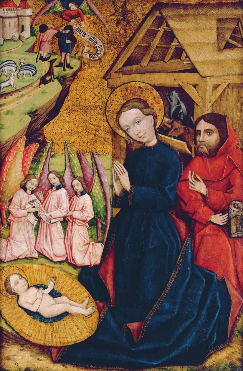 Nemetlipcse Ana Sunağından Doğuş, c.1450 (ahşap üzerine tempera) by Master from Nemetlipcse