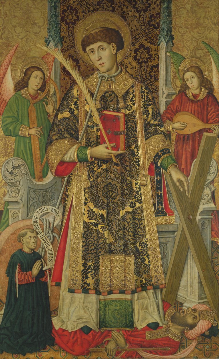 Saint Vincent ve Bir Donör by Master of Archbishop Dalmau of Mur