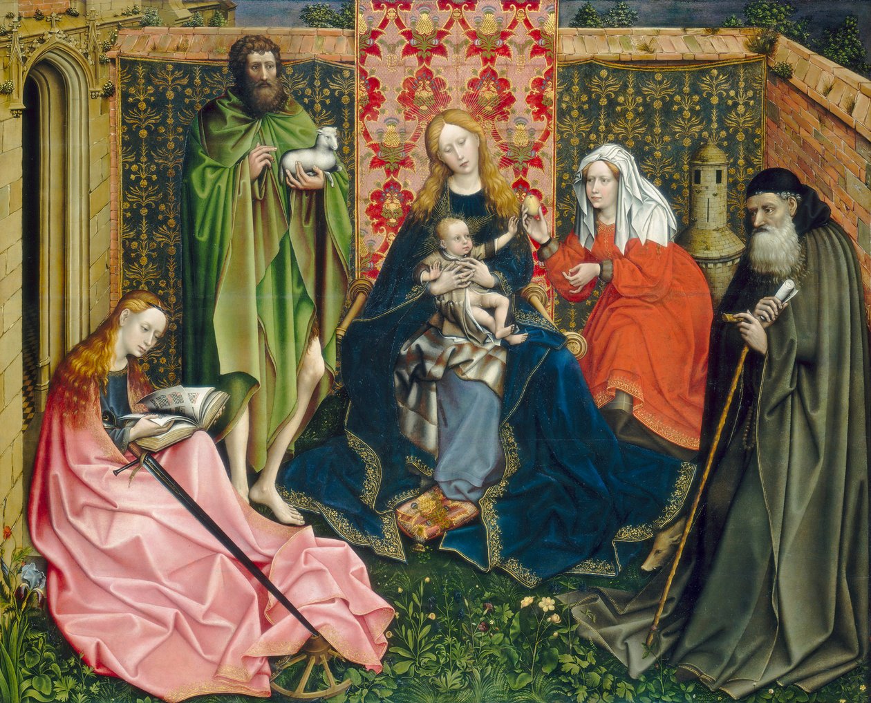 Kapalı Bahçede Azizler ile Madonna ve Çocuk, c. 1440- 60 by Master of Flémalle