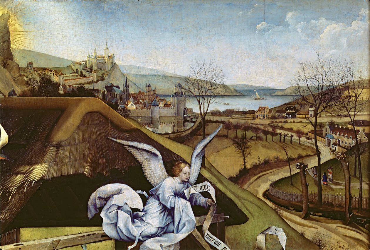 Doğuş, manzara detayı, c.1425 (128673 detayı) by Master of Flémalle
