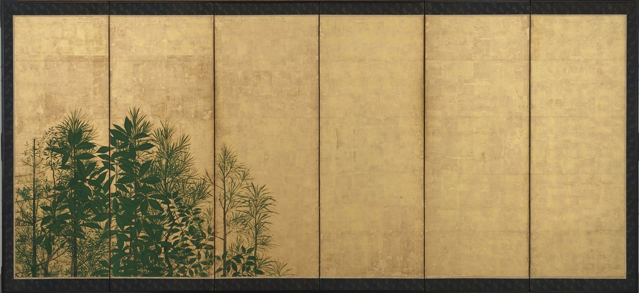 Ağaçlar, erken Edo dönemi (kağıt üzerinde mürekkep, renk ve altın) by Master of I nen Seal