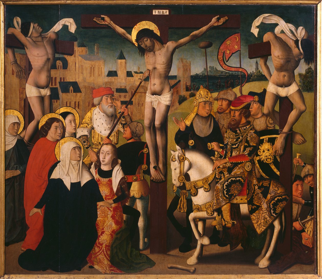 Passion Triptik, Çarmıha Gerilme, orta panel (ayrıca bkz. 345856, 345857, 345858) by Master of St. Godelieve Legend