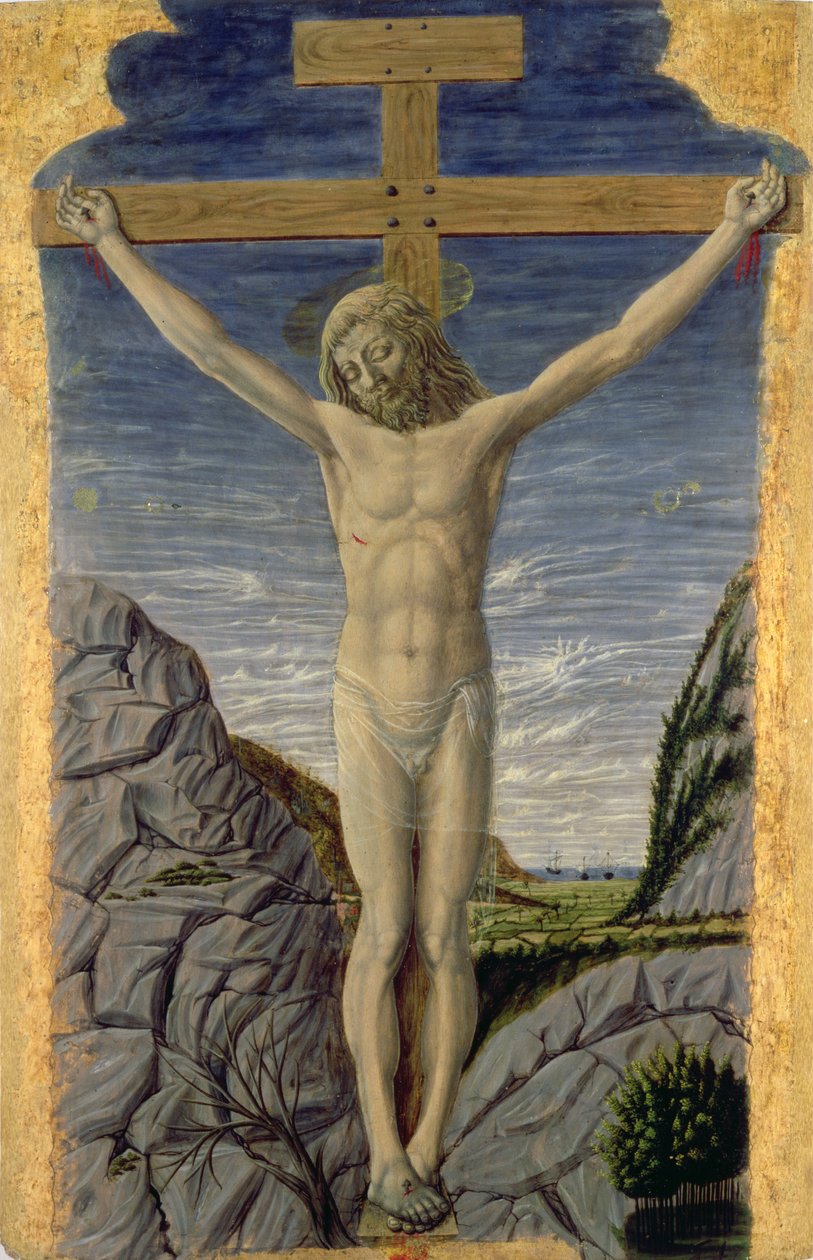 Çarmıha germe (panelde tempera) by Master of the Barberini Panels