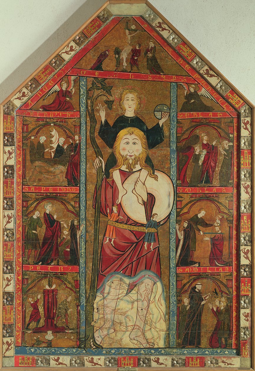 Aziz Christopher ve Bebek İsa, Azizlerin Yaşamlarından İfadeler ve Sahneler by Master of the Castilian School