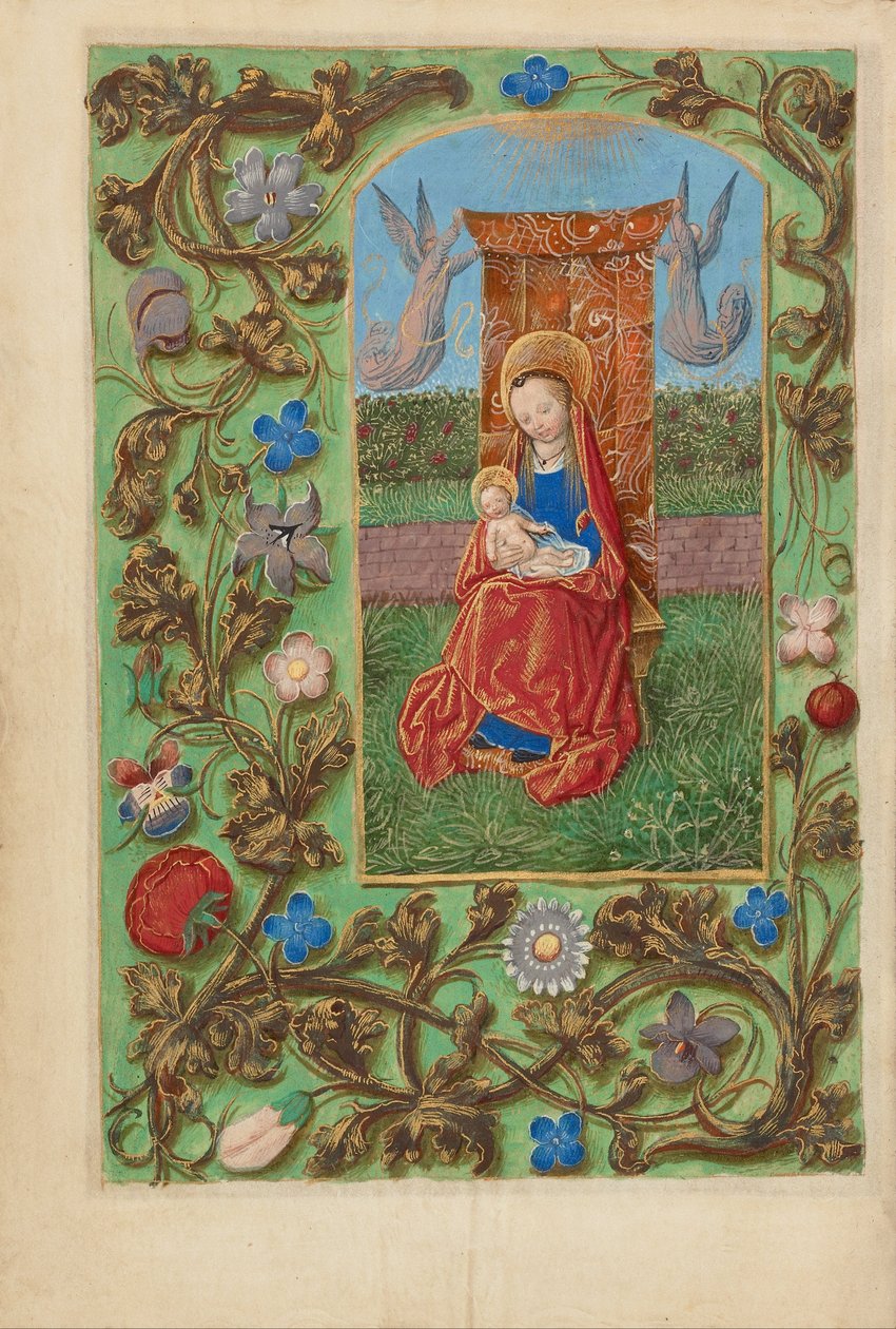 Bakire ve Çocuk Enthroned by Master of the Dresden Prayer Book