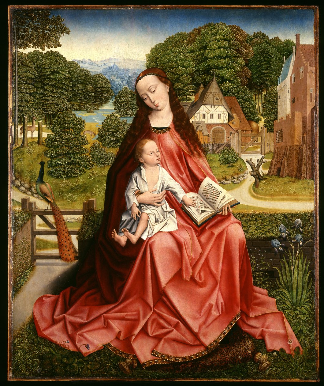 Manzaradaki Bakire ve Çocuk, c.1492-98 by Master of the Embroidered Foliage