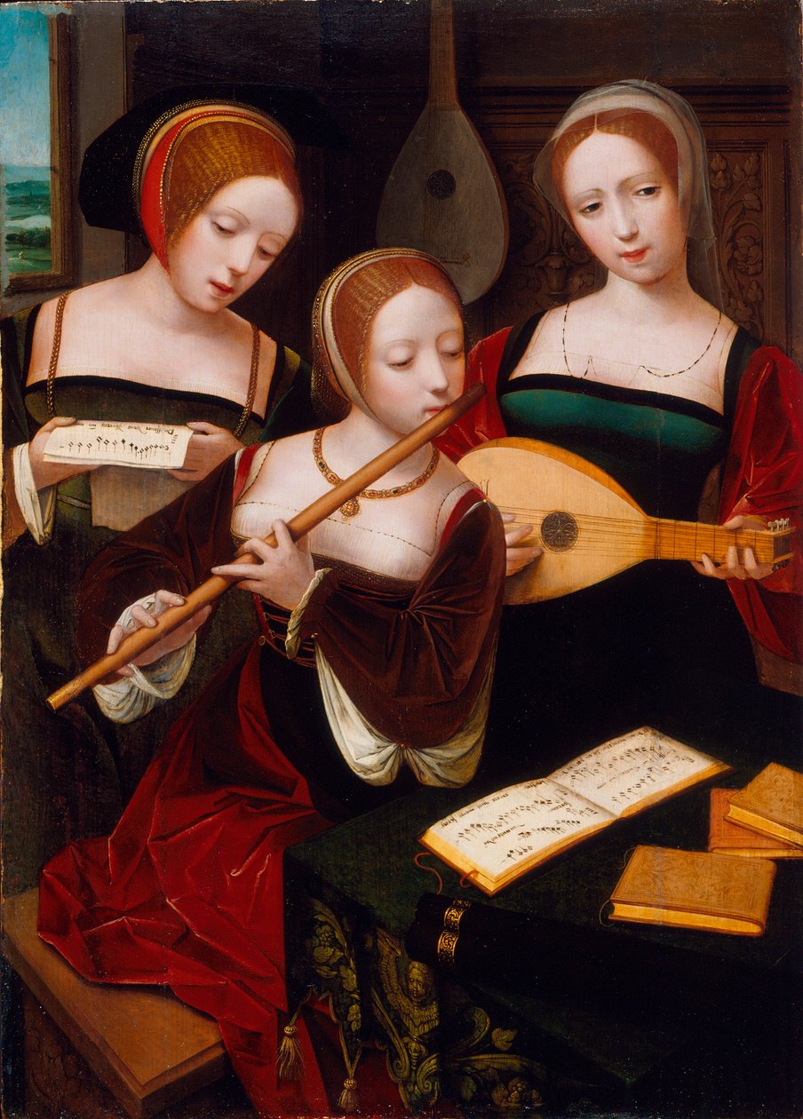 Üç Müzisyen, c.1530 by Master of the Female Half Lengths