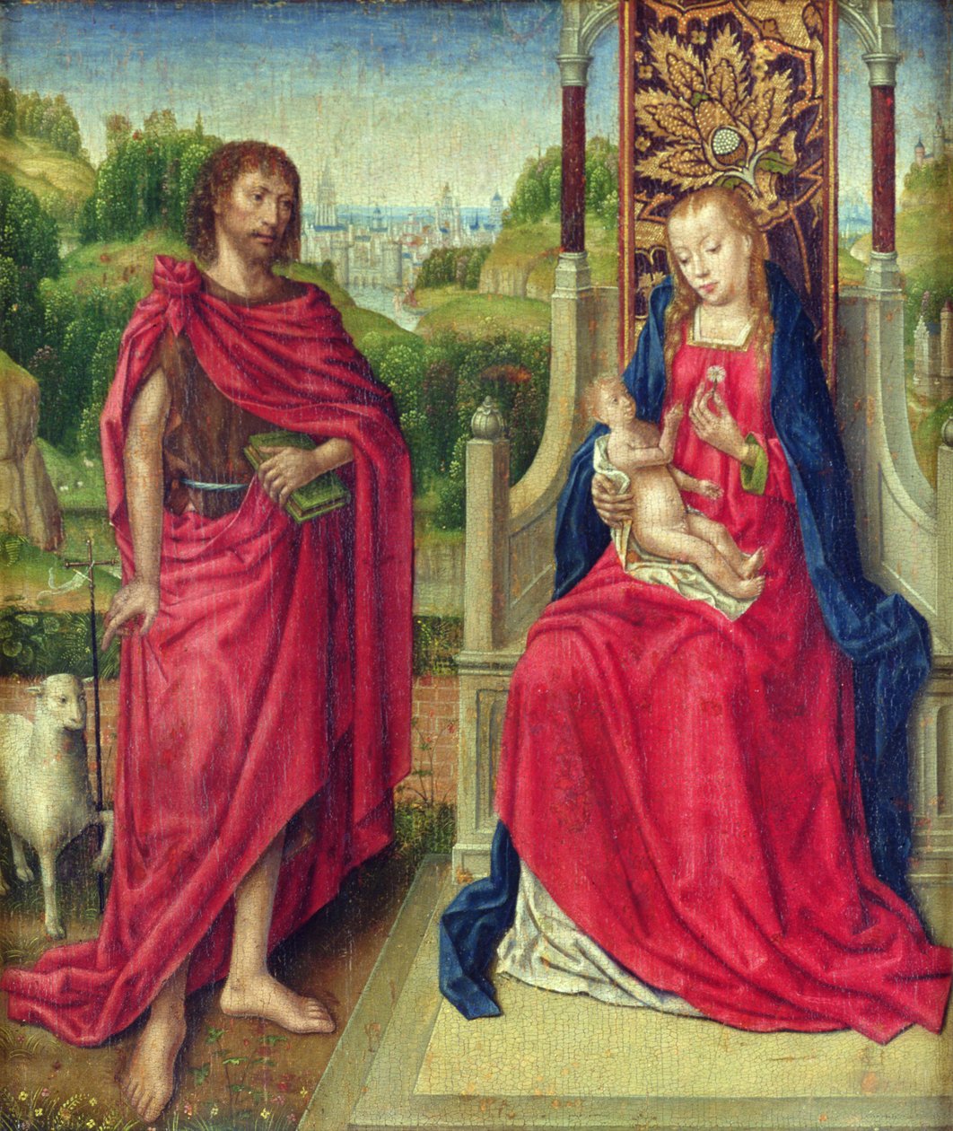 Vaftizci Yahya ile Madonna ve Çocuk, c.1480-90 by Master of the Legend of St. Ursula