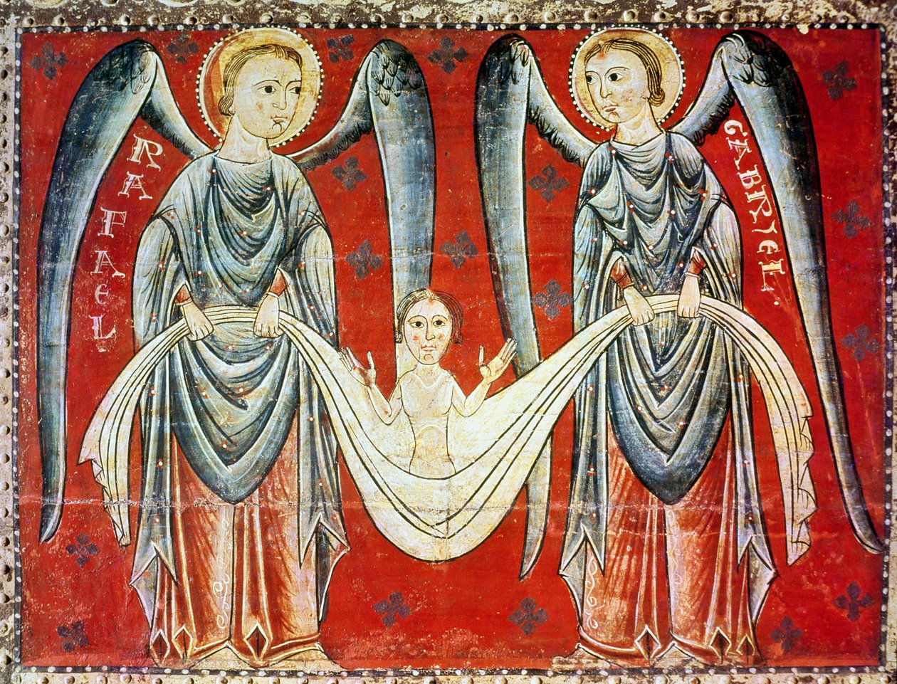 Aziz Gabriel ve Aziz Raphael, c.1200 by Master of the Llusanes
