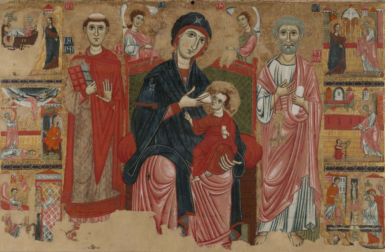Aziz Leonard ve Peter ile Enthroned Bakire ve Çocuk ve Aziz Petrus