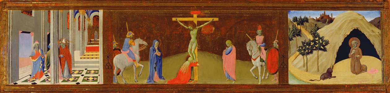 Çarmıha Gerilme Üçlüsü, 1436 (panelde tempera) by Master of the Osservanza