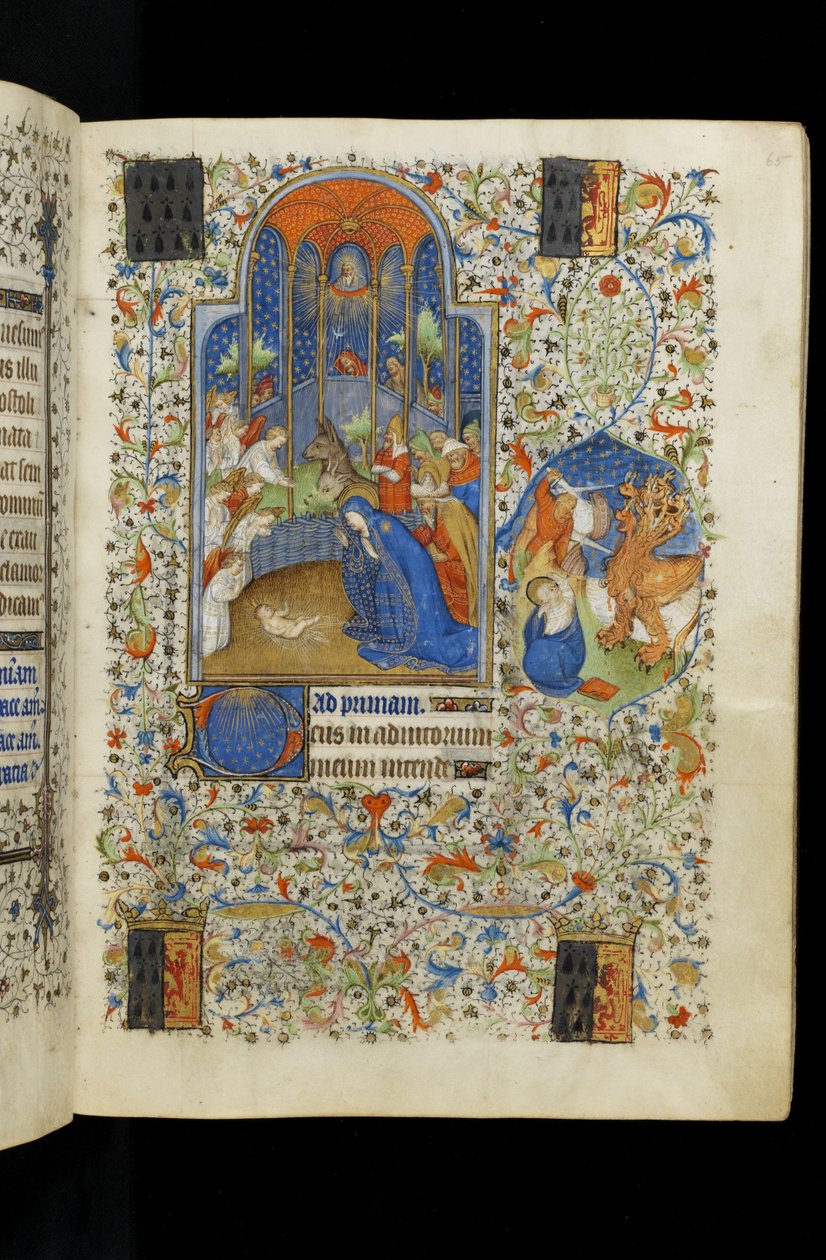 Ms 62 f.65r Bakire ve Yusuf, Saatler Kitabı