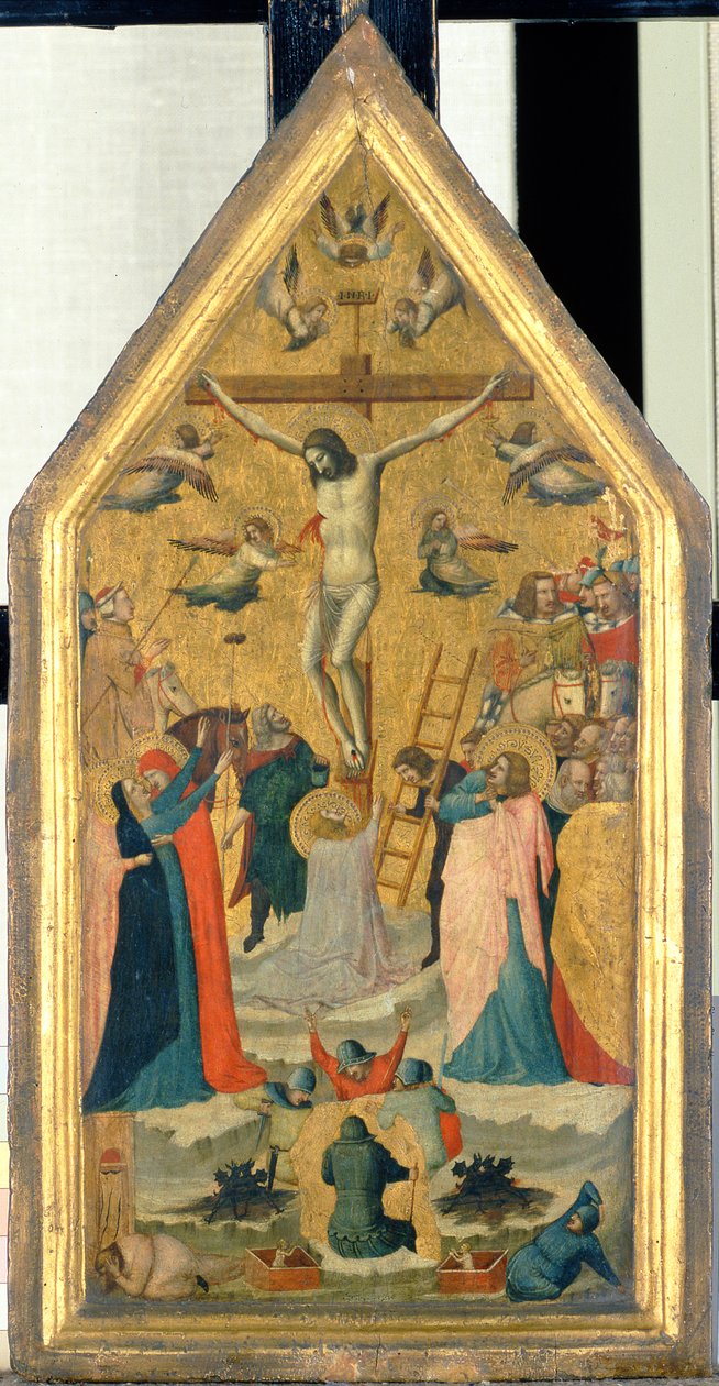 The Crucifixion of Christ (tempera on panel) by Master of the School of Rimini