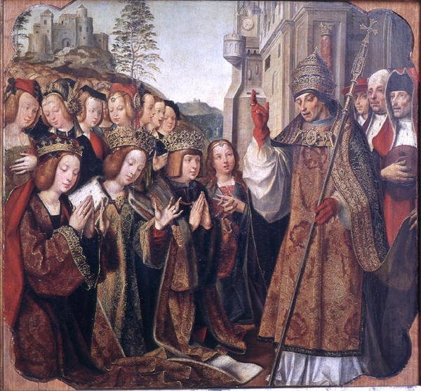 Papa Blessing St. Auta, St. Ursula ve Prens Etherius, St. Auta Altarpiece