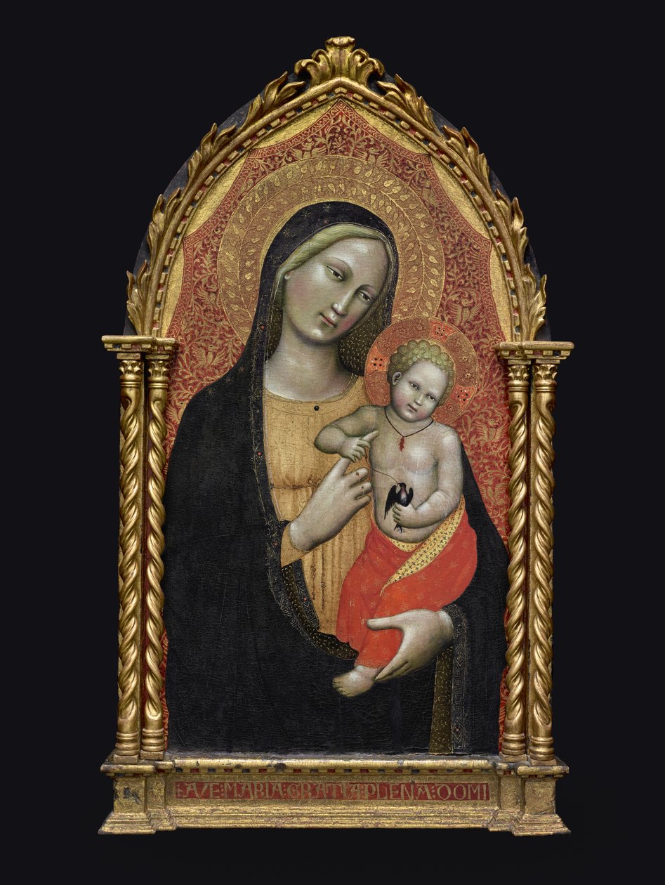 Bakire ve Çocuk, c.1395-1400 (ahşap üzerine tempera ve altın varak) by Master of the Straus Madonna
