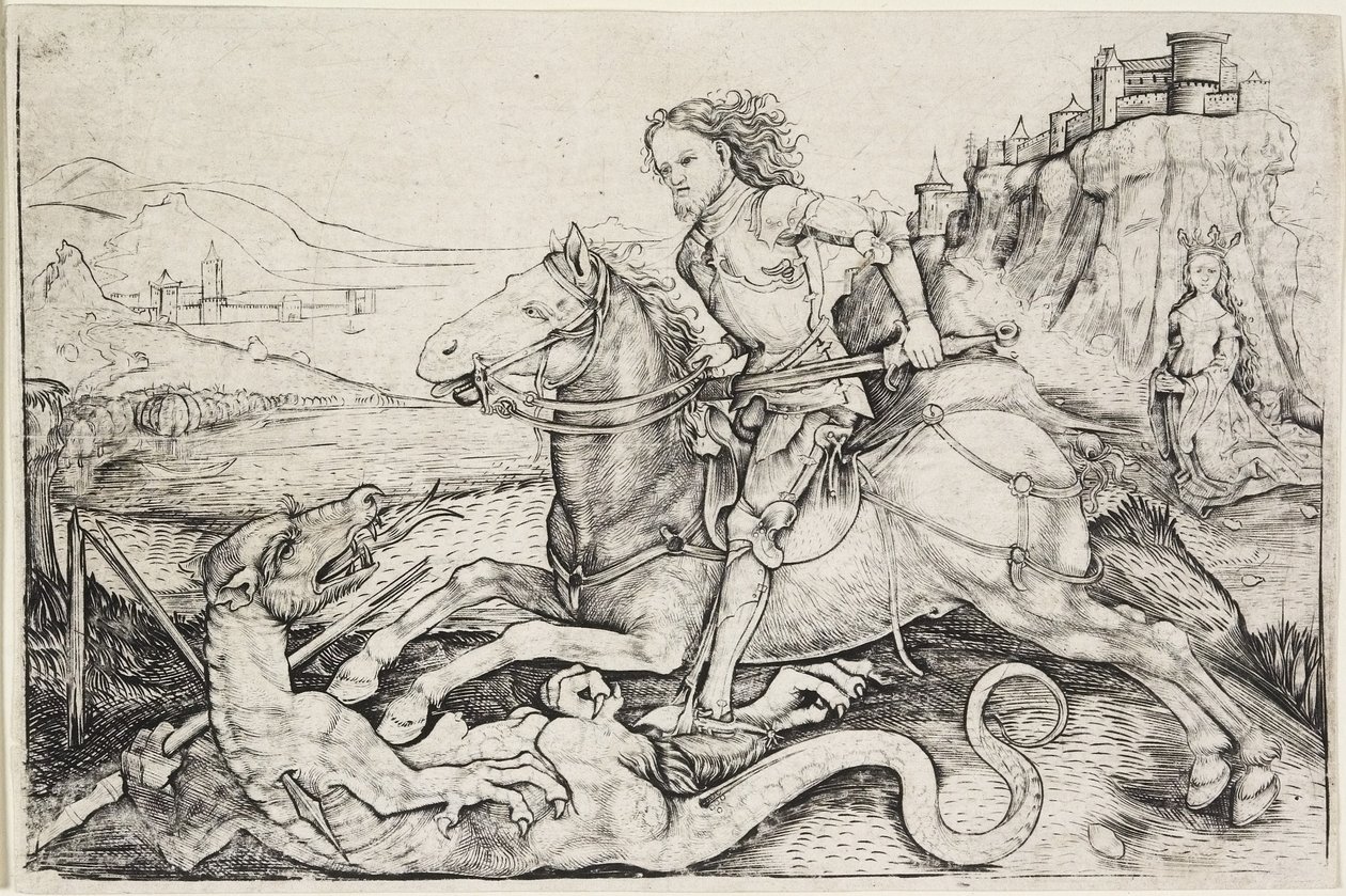 Aziz George ve Ejderha, c.1480-90 by Master A. G.