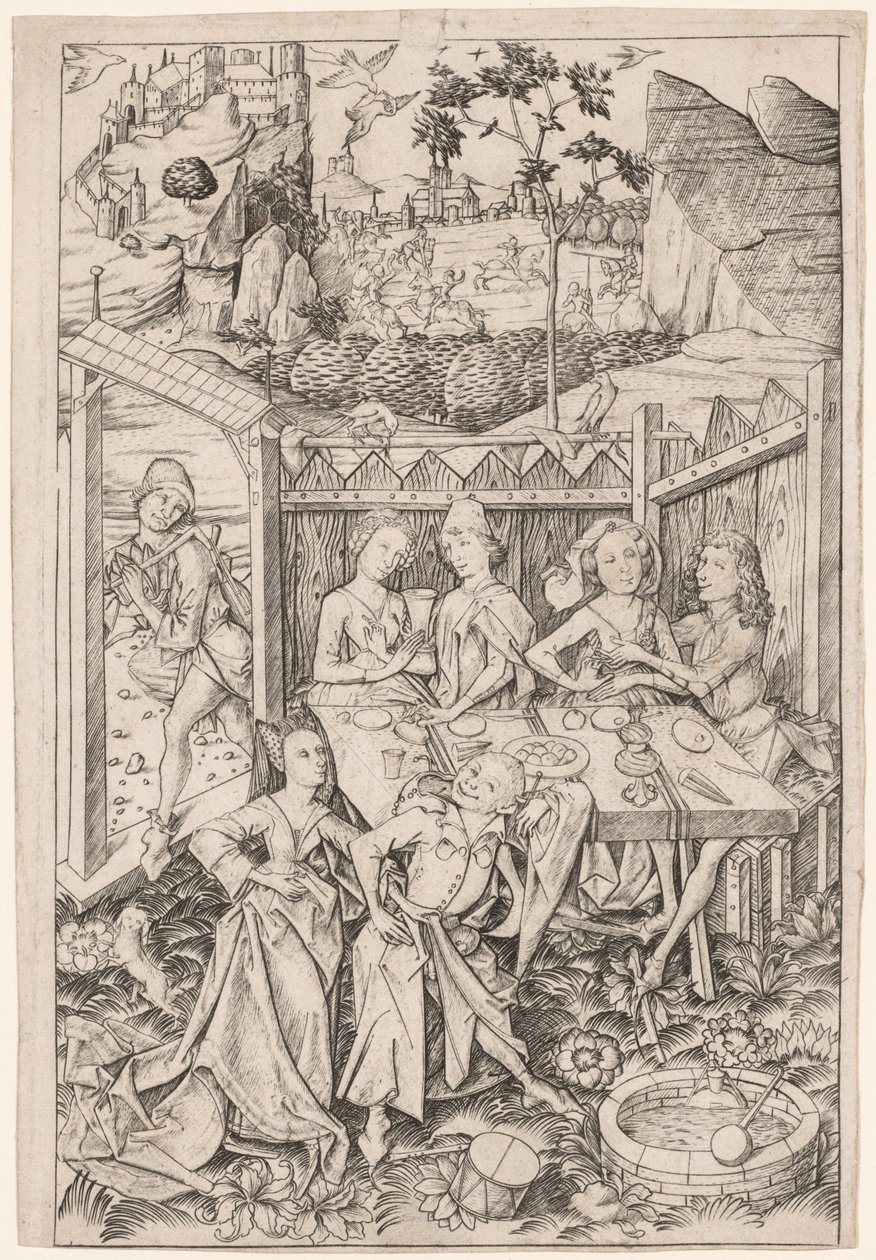 Aşk Bahçesi Büyük Tabak, c. 1465. by Master E. S.